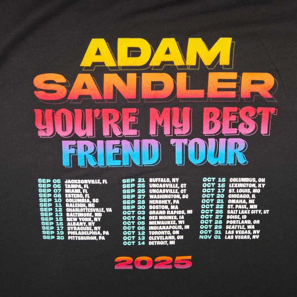 Adam Sandler Tour T-Shirt Mens 3XL Black Tri-Blend Graphic 2025 Concert Tee